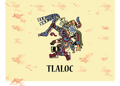 Aztec god Tlaloc artwork aztec illustration vector