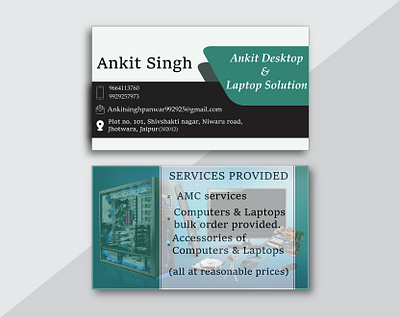 BUSINESS CARD FOR ANKIT DESKTOP AND LAPTOP SOLUTION advertisement branding business card mockup business card template businesscard design designer graphicdesigner illustration printmedia templatedesign vector visiting card design visiting cards