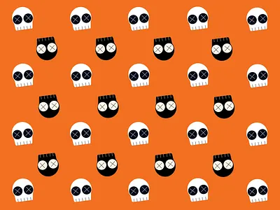 Halloween pattern cute dribbble dribbbleweeklywarmup halloween illustration orange procreate skull