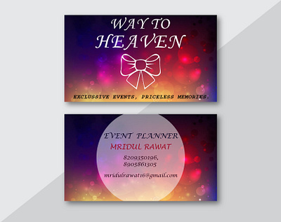 BUSINESS CARD FOR WAY TO HEAVEN EVENT COMPANY advertisement branding business card design business card templates businesscard design designer graphicdesigner illustration template design vector visiting card visiting card design