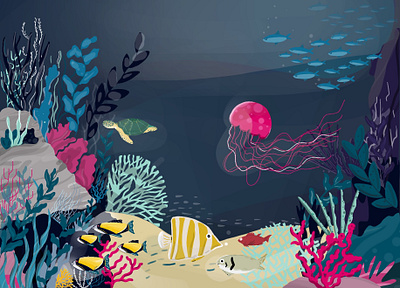 Underwater digital digital illustration digital illustrator digitalart drawing illustration illustration art procreate sea underwater water