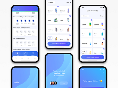 Skincare application app appdesign appdesigner apple apple design application design designer flat health app healthcare inspiration interaction design interface ios product design skin ui uiapp ux