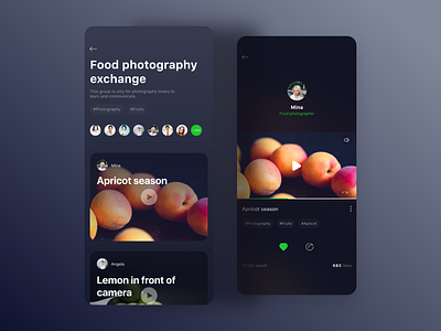 Photography enthusiasts app app design design ui uidesign video