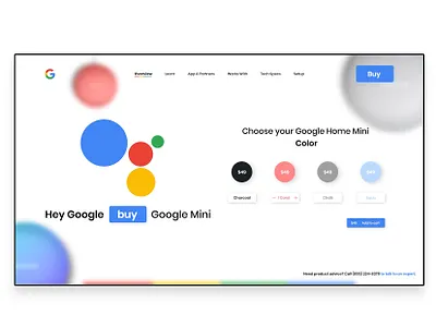 Google home mini colorful google google design landing page photoshop redesign simple ui design web design website xd xd design