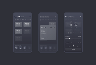 Alarm mobile app UI alarm alarm app alarm clock clock date mobile time ui