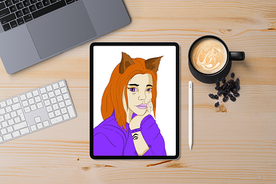 Half women Half Cat design illustration vector women in illustration