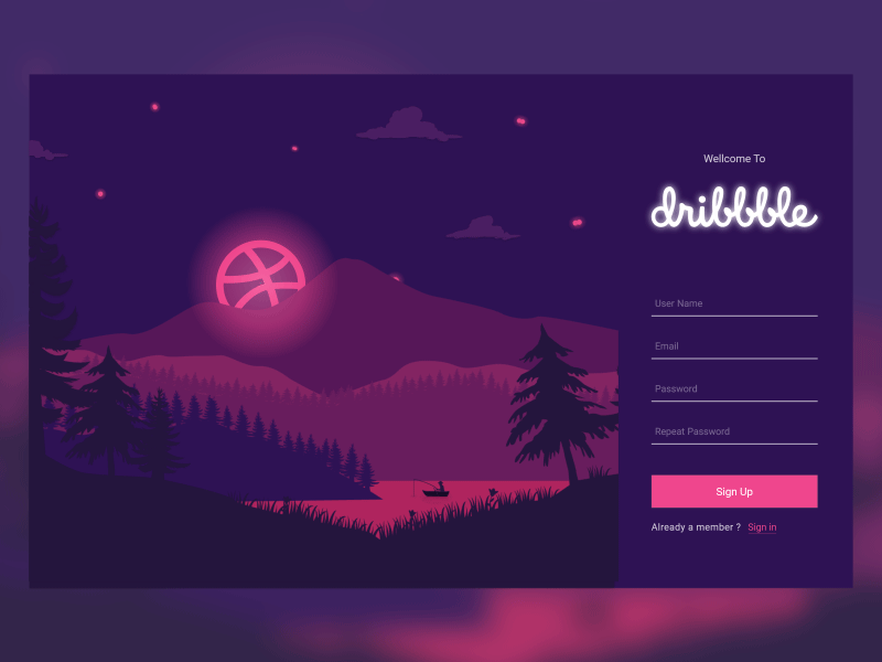 Sign Up | Dribbble adobe xd after effect animation design dribbble illustrator sign up ui ux vector web