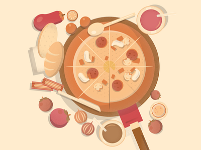 Pizza Picnic (Recolor Version) 2d illustration design digital illustration flat design flat illustration flat vector flatlay food food icon food illustrations illustration vector art vector artworks vector design vector illustration