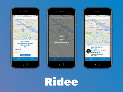 Ridee app atomic design ios ui ux