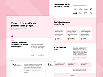 Pink Portfolio Desktop contrast cooper black coustard desktop pink portfolio portfolio website single page text only ui ux website wip