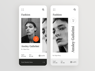 Fashion UI black fashion mobile mobile app mobile app design model photo photography