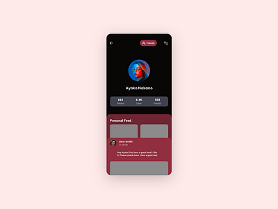 Social User Profile app design flat logo minimal minimalistic ui ux