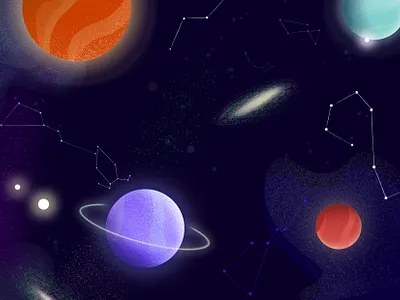 Magical Outer Space galaxy illustration magical planet space star