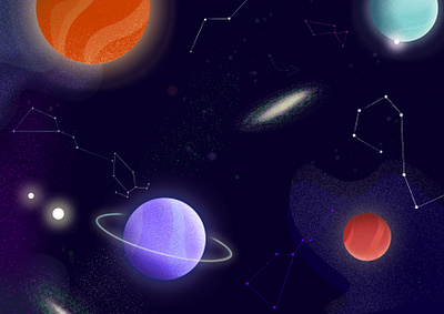 Magical Outer Space galaxy illustration magical planet space star