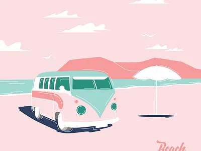 Beach club design illustration vector