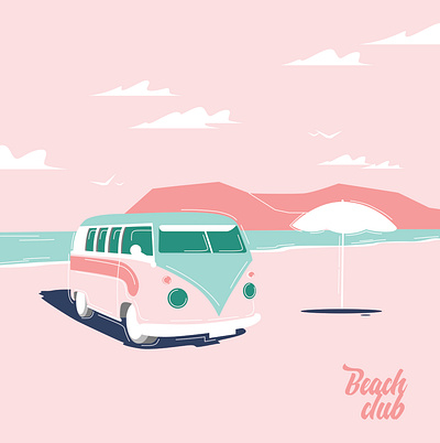 Beach club design illustration vector