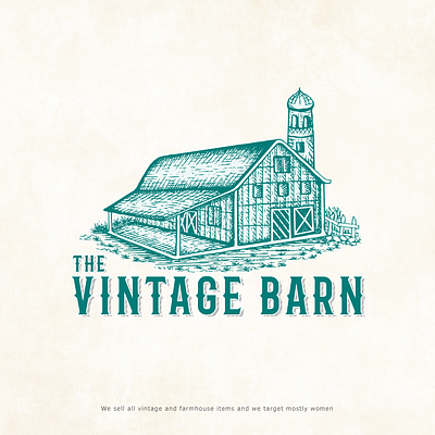 Vingate Logo Design of Vintage Barn artwork barn branding crafts hand drawn house logo old old style sketch vector vintage