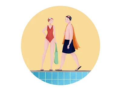 Happy People couple happy pool swim