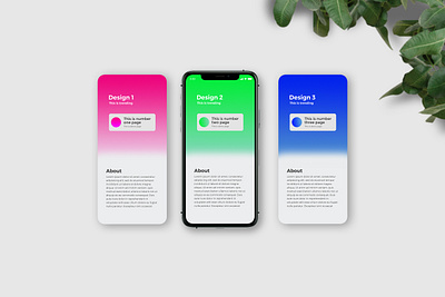 iPhone 11 Pro App Presentation Mockup 3 page app clean design display ios iphone 11 iphone 11 pro leaves modern mokcup natural photo realistic presentation professional psd screen ui ux web