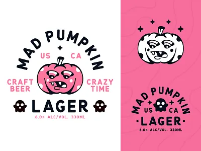 Mad Pumpkin Craft Beer badge beer beer branding branding character illustration label logo mad pumpkin type typography vector
