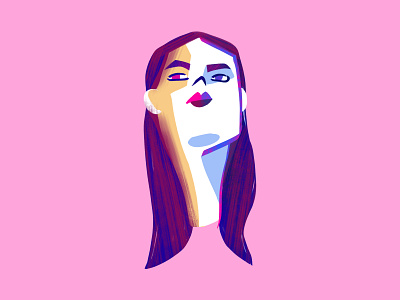 Painted portrait 1 bold character colorful digital painting drawing girl illustration photoshop portrait texture woman
