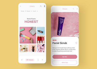 Ecommerce app (beauty) 2020 beauty beauty product cart colour delivery ecommerce gradient interface ios ios app iphone minimal mobile mockup trendy ui ui app design uidesign uiux