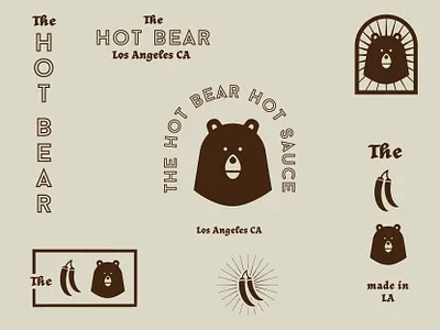 The Hot Bear ai bear logo bears brand branding food logo graphic design hot sauce illustration illustrator logo logo design logo system logos vector