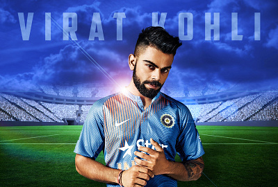 Virat Kohli Banner branding cricket cricketer design sports design