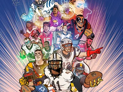 Football Motion Comics Project Collage comic digital editorial illustration motion graphics