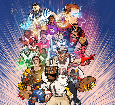 Football Motion Comics Project Collage comic digital editorial illustration motion graphics