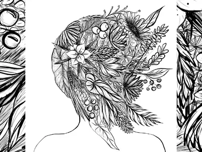 Inktober - Overgrown adobe fresco adobefresco black and white blackandwhite floral fresco illustration ink inktober inktober 2019 inktober inktober2019 inktoberovergrown line art lineart overgrown plants vector vector art