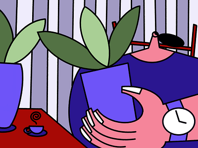 Sunday coffee coffee illustration plant woman