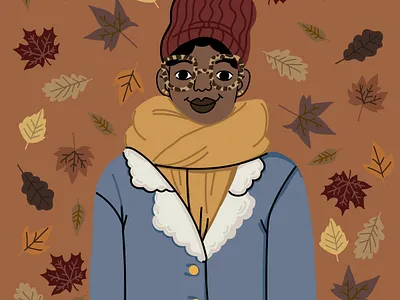 FALL GIRLS african american design digital digital illustration digital painting digitalart fall flat illustration vector
