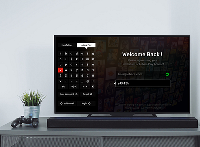 Login Screen for TV challenge clean concept dark dark ui keyboard keypad login page netflix ott tv tv app tv ui ui ux