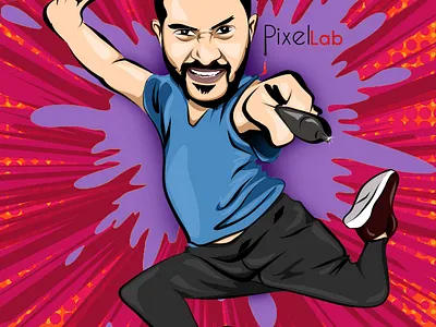 Eandy Chriz perera cartoon portrait cartooning comic art design fanart flat illustration vector