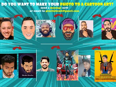 photo to cartoon 2 advertisement branding cartoon portrait cartooning comic art design flat illustration vector