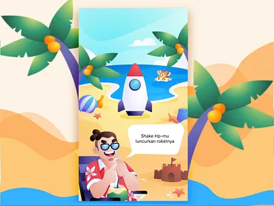 RocketShake Summer animation game illustration mobile motion ui ux