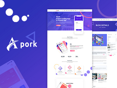 Apork Product Landing Page app app showcase app store clean creative design landing page photoshop psd ui