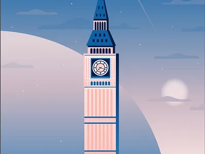 Bigben artwork bigben england flatdesign illustration illustrator london monument