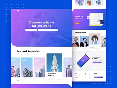Real Estate Responsive Landing Page creative design figma landing page responsive sketch ui ux xd
