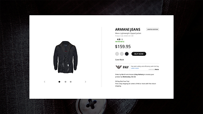 Single Product armani dailyui desktop design jacket payment product page single product webdesign