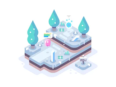 Ice Region cold design games health bar ice illustration illustrator isometric landscape nature simple snow vector video games