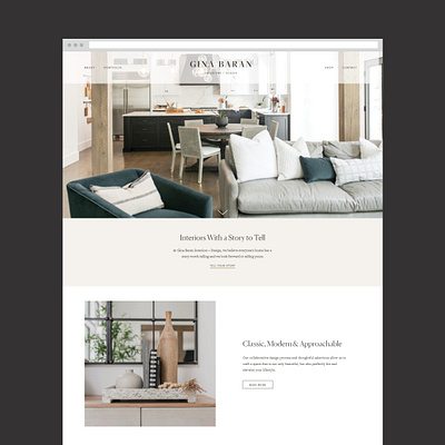 Gina Baran Interiors + Design branding classic design simple design typography web website