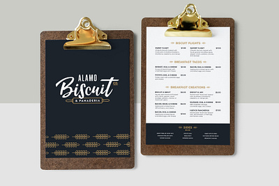 Alamo Biscuit Menu branding design menu menu design restaurant restaurant branding restaurant menu