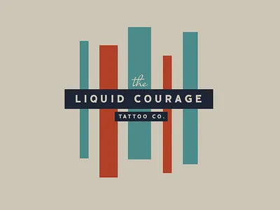 Liquid Courage Tattoo Co. 1970s blue brand identity branding creative design fonts identity illustration omaha