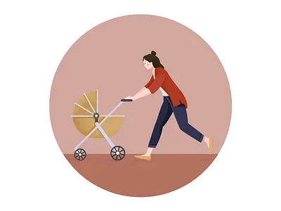 Happy People baby happy illustration mother walk woman