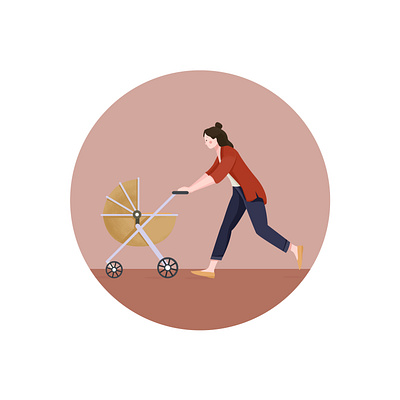 Happy People baby happy illustration mother walk woman