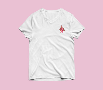 Breast cancer mock up shirt cause illustration sketch