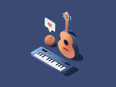 Сomposition_1 ball design football gradient guitar illustration illustrator ishu isometric lights like vector
