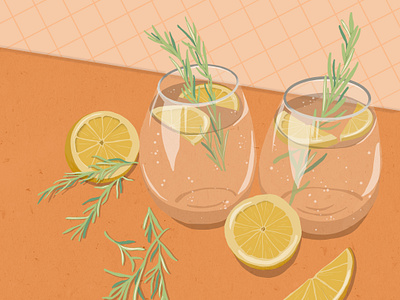 Gin and Tonic Illustration alcohol drink food freelance illustrator gin illustration illustrator